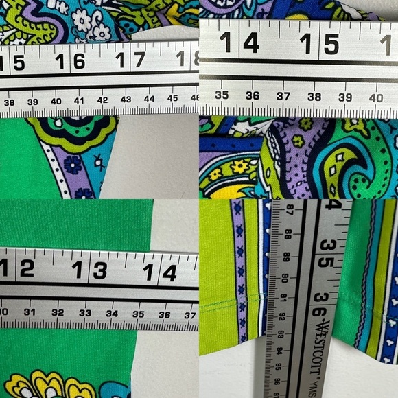 Studio One New York Green‎ Midi Dress Size 6 Stretch Boho Print 3/4 Length Boho - Picture 9 of 11